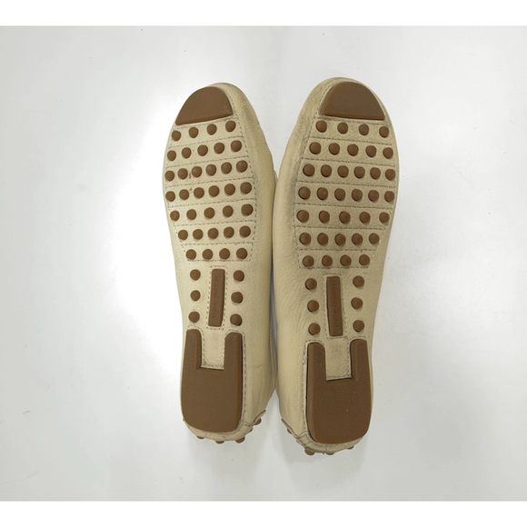 Tory Burch Kira Driver Cream Leather Loafers Size 7 - Picture 8 of 9